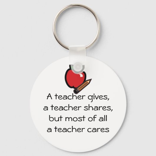 Een leraar geeft om sleutelhanger (Voorkant)