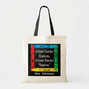 Een leraar inspireert - Personaliseer je Tote Bag