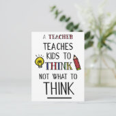 Een leraar leert kinderen om niet te denken wat te briefkaart (Staand voorkant)
