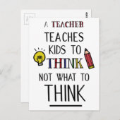 Een leraar leert kinderen om niet te denken wat te briefkaart (Voorkant / Achterkant)