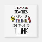 Een leraar leert kinderen om niet te denken wat te magneet (Voorkant)