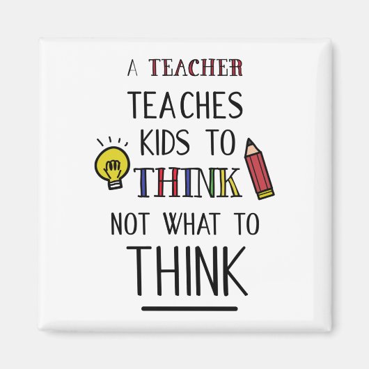 Een leraar leert kinderen om niet te denken wat te magneet (Voorkant)