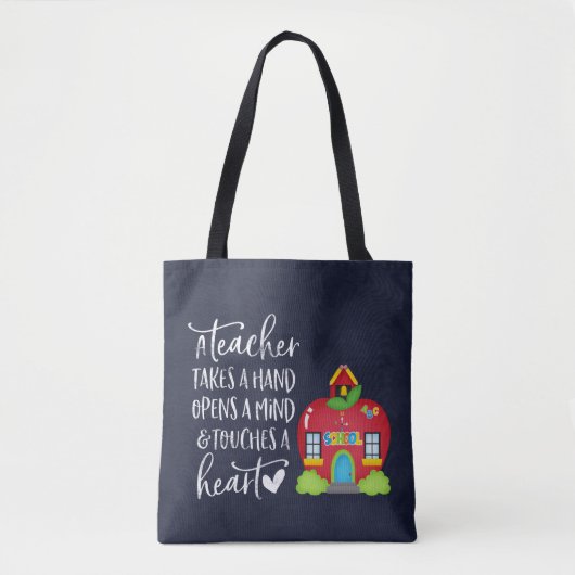 Een leraar neemt de hand op tote bag (Voorkant)