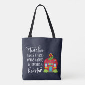 Een leraar neemt de hand op tote bag (Achterkant)