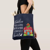 Een leraar neemt de hand op tote bag (Dichtbij)