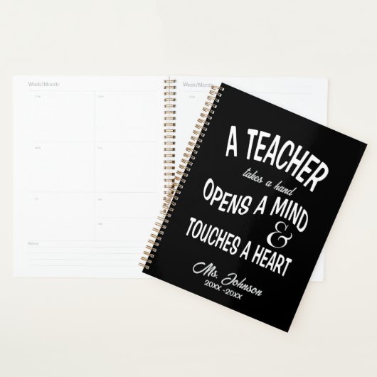 Een leraar neemt een gepersonaliseerde hand planner (Display)