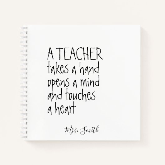 Een leraar neemt een hand in notitieboek (Voorkant)