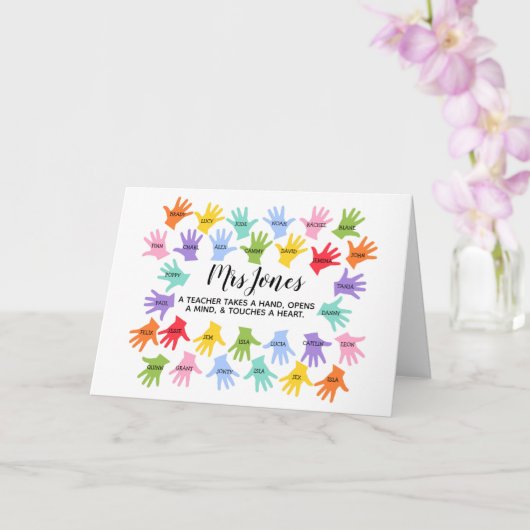 Een leraar neemt een hand, opent een geest, & raak kaart (Orchidee)