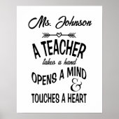 Een leraar pakt een hand, opent een geest poster (Voorkant)