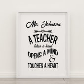 Een leraar pakt een hand, opent een geest poster