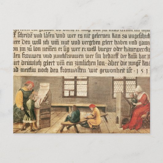 Een leraar school briefkaart (Voorkant)