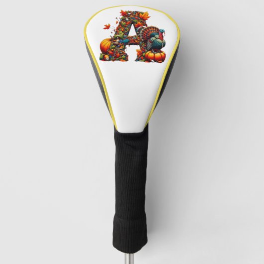 Een letter A in Thanksgiving-stijl Golfheadcover (Voorkant)