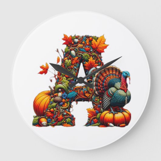 Een letter A in Thanksgiving-stijl Grote Klok (Voorkant)