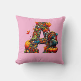 Een letter A in Thanksgiving-stijl Kussen