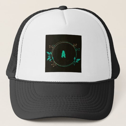 Een letter gedrukte tekst Monogram Trucker Hoed Ca Pet (Voorkant)