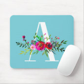 Een letter initiële monogram bloemige aangepaste k muismat (Met muis)