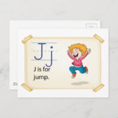 Een letter J voor springen Briefkaart (Voorkant / Achterkant)