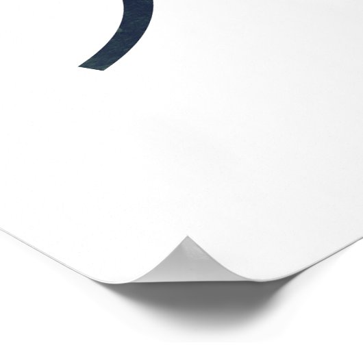 Een Letter Monogram Witte Bloemen en Groene Blader Poster (Hoek)