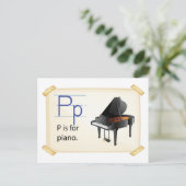 Een letter P voor piano Briefkaart (Staand voorkant)