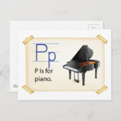 Een letter P voor piano Briefkaart (Voorkant / Achterkant)