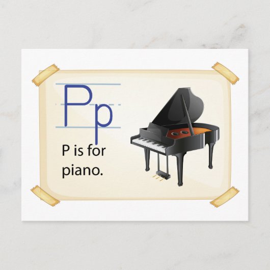 Een letter P voor piano Briefkaart (Voorkant)