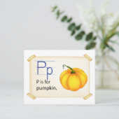 Een letter P voor pompoen Briefkaart (Staand voorkant)