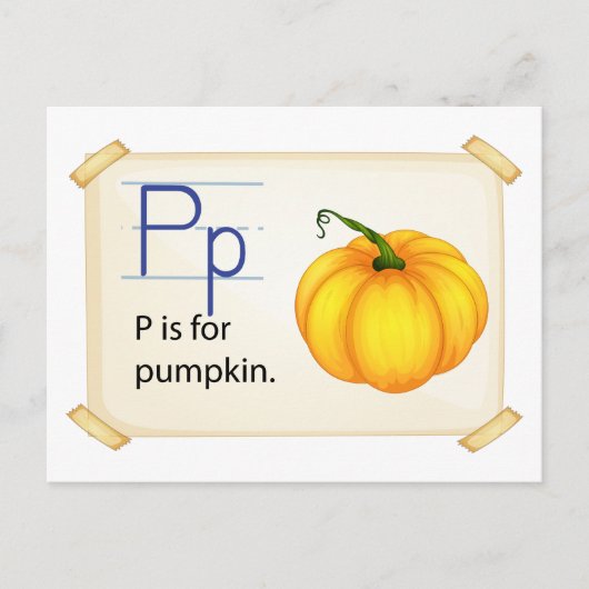 Een letter P voor pompoen Briefkaart (Voorkant)