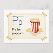 Een letter P voor popcorn Briefkaart (Voorkant)