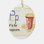Een letter P voor popcorn Keramisch Ornament (Rechts)