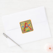 Een letter tas vierkante sticker (Envelop)