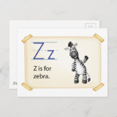 Een letter Z voor zebra Briefkaart (Voorkant / Achterkant)