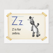 Een letter Z voor zebra Briefkaart (Voorkant)