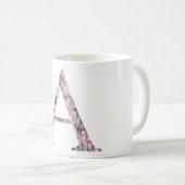 Een letters Roze marmer Alpha-symbool | Grieks alf Koffiemok (Voorkant rechts)