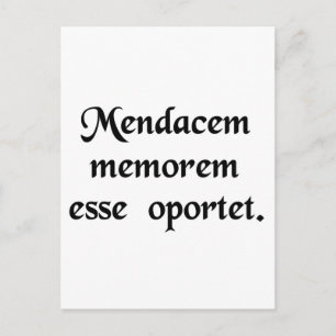 Een leugenaar heeft een goed geheugen nodig. briefkaart