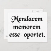 Een leugenaar heeft een goed geheugen nodig. briefkaart (Voorkant / Achterkant)