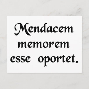 Een leugenaar heeft een goed geheugen nodig. briefkaart