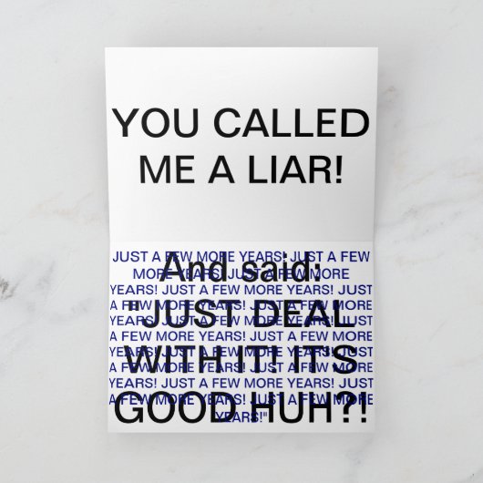 Een leugenaar... kaart (Binnen)