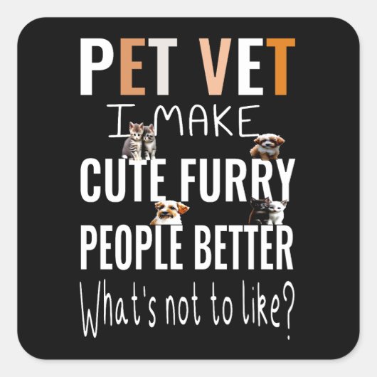 Een leuk cadeau voor veearts vierkante sticker (Voorkant)