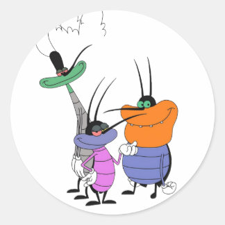 Een leuk en eigenzinnig cartoon stickerontwerp ronde sticker