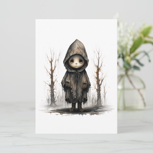 Een leuk en griezelig spookontwerp  kaart (Staand voorkant)