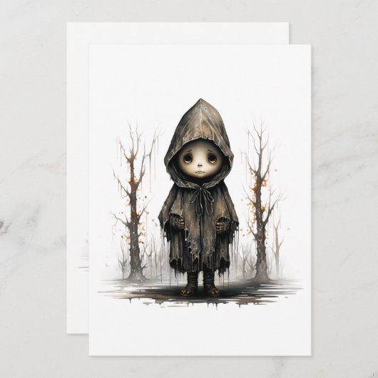 Een leuk en griezelig spookontwerp  kaart (Voorkant / Achterkant)