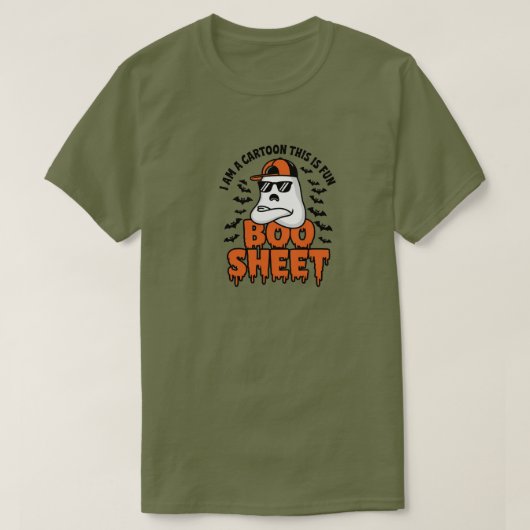 Een leuk en spookachtig Halloween illustratie T-sh T-shirt (Design voorkant)