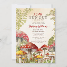 Een leuk 'fun guy' baby shower uitnodiging | Bos