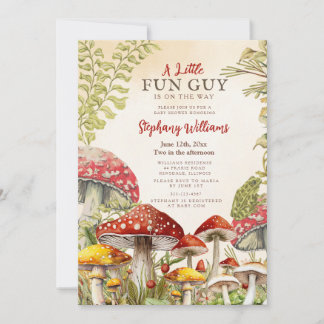 Een leuk 'fun guy' baby shower uitnodiging | Bos