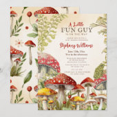 Een leuk 'fun guy' baby shower uitnodiging | Bos (Voorkant / Achterkant)