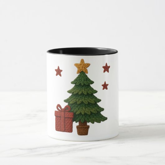 Een leuk gebreid boom cadeau mok (Midden)