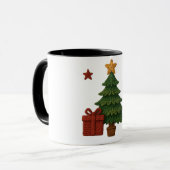 Een leuk gebreid boom cadeau mok (Voorkant links)