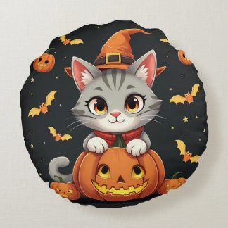 Een leuk Halloween kussen. Rond Kussen