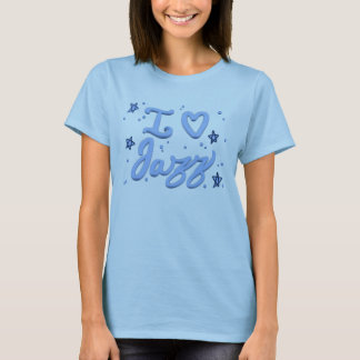 Een leuk 'Ik hou van Jazz' T-shirt