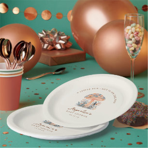 Een leuk klein paddenstoeltje herfst babyshower papieren bordje